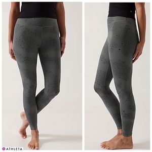 NWTS-$110 ATHLETA Transcend 7/8 Tights M Luxe Fabric Leggings *Star Grey* Nice!